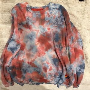 Tie dye aviator nation crew neck